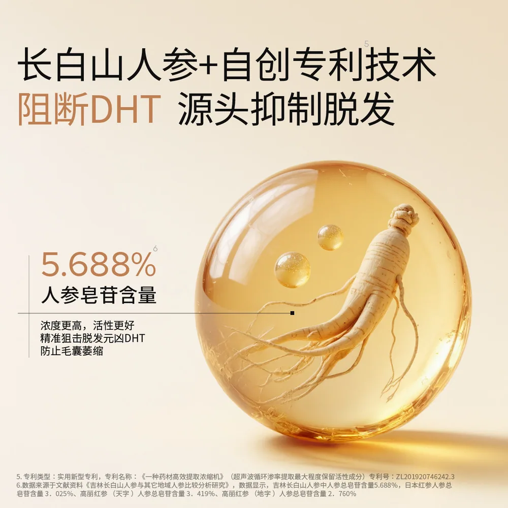 Roye若也人参侧柏叶防脱去屑洗发水大瓶装（细节图 2）