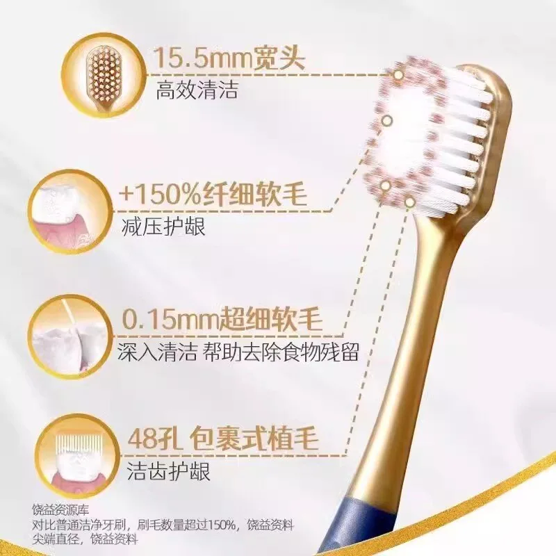 成人家用家庭装护龈去渍牙刷宽头软毛（细节图 1）