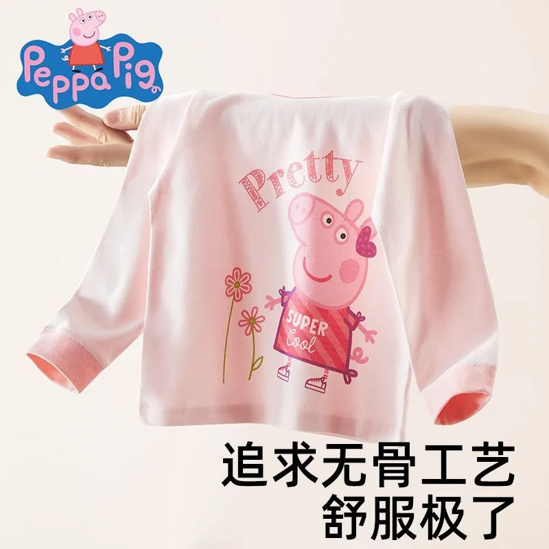 莫尔兔儿童纯棉秋冬家居服套装佩奇印花（细节图 1）