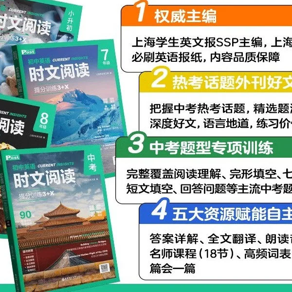 2026初中英语时文阅读提分训练3+X 浙江新华书店（细节图 1）