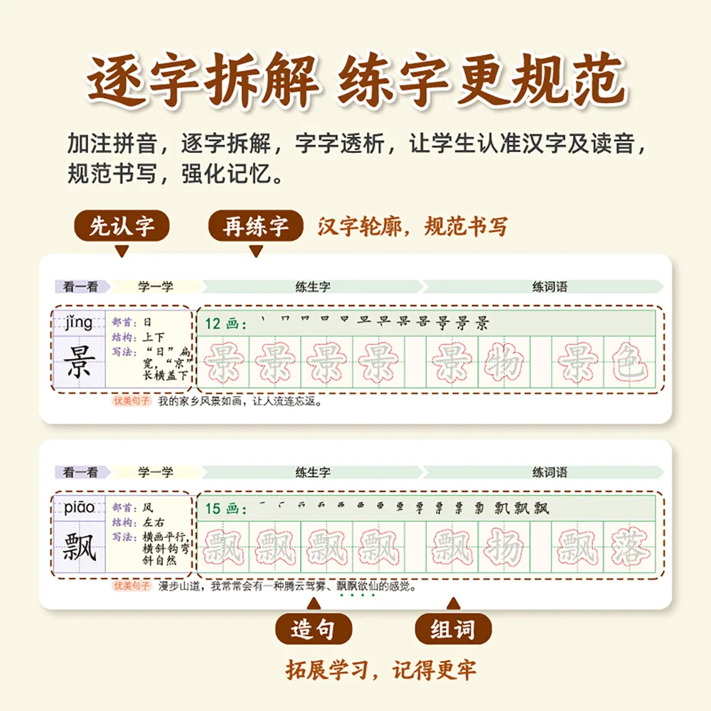 浙江新华书店小学语文同步练字帖封面（细节图 1）