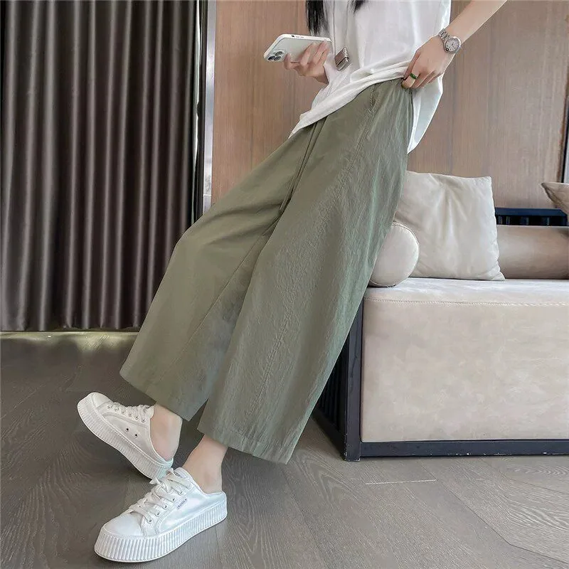 娜拉大小姐冰丝速干八分阔腿裤女夏款（细节图 2）