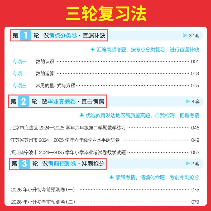 一本图书小升初语数英分类真题试卷三册（细节图 1）