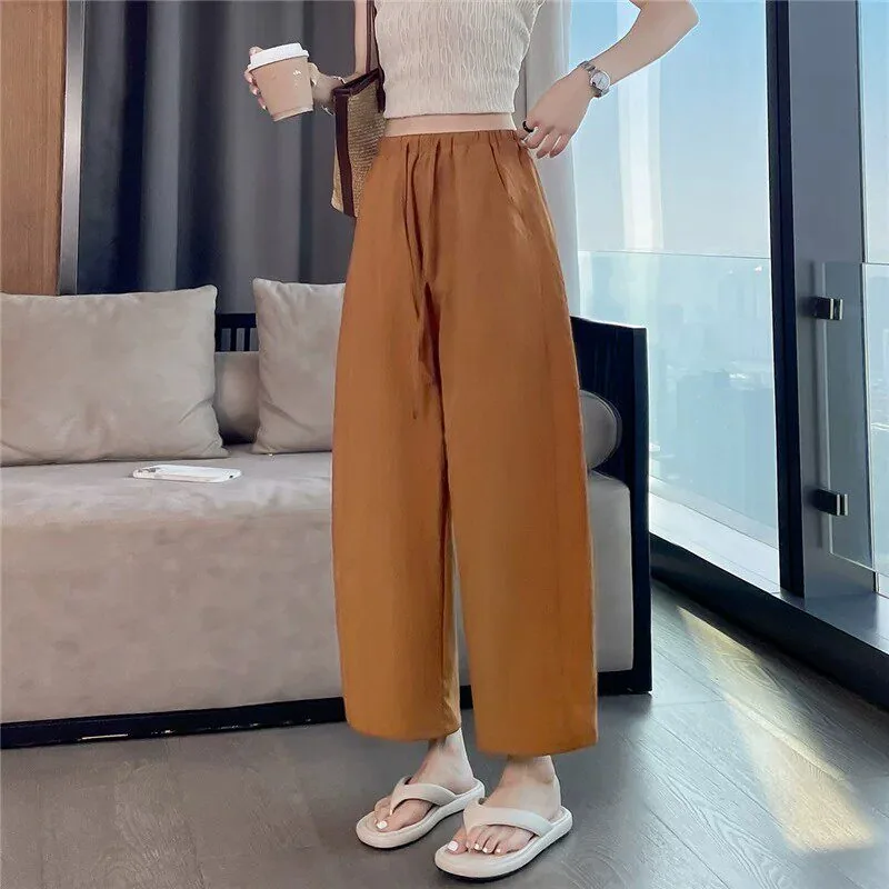 娜拉大小姐冰丝速干八分阔腿裤