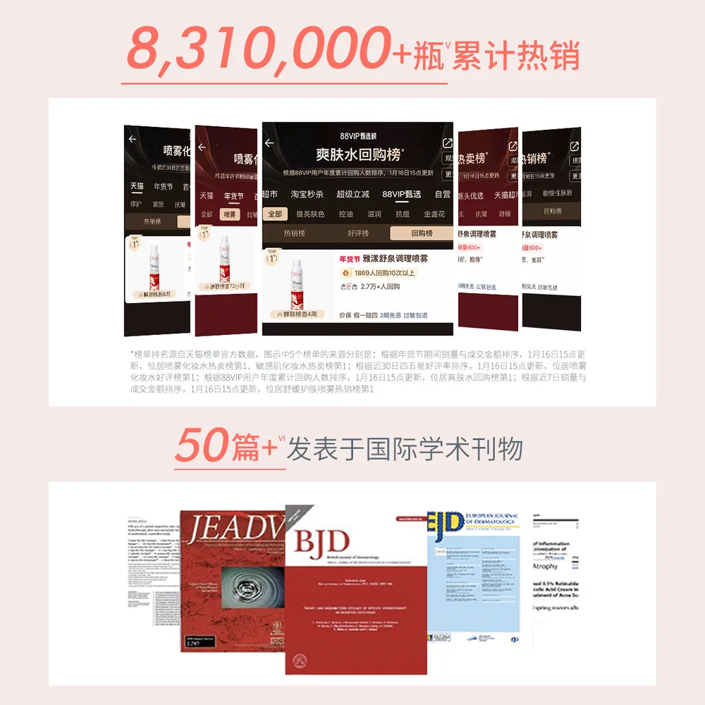 雅漾舒泉保湿喷雾300ml两瓶装加50ml赠品（细节图 1）