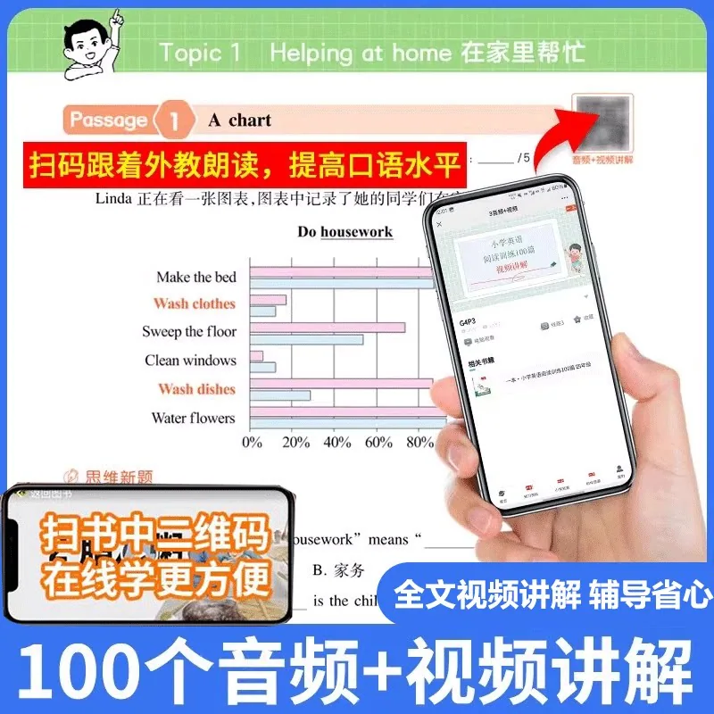 2027新版一本小学英语听力阅读训练100篇封面（细节图 1）