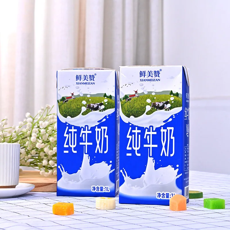 鲜美赞全脂纯牛奶1L*12盒整箱装（细节图 2）