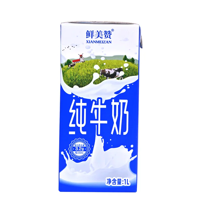 鲜美赞全脂纯牛奶1L*12盒