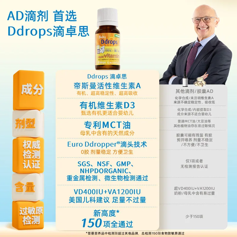 Ddrops滴卓思敏宝ad婴幼儿滴剂一瓶装（细节图 1）