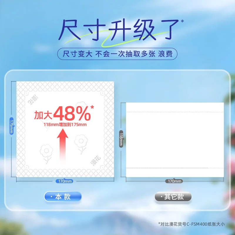 漫花大包抽纸400张包×4包产品图（细节图 1）