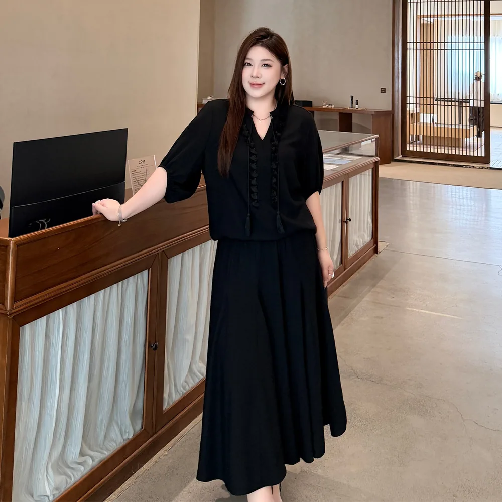 心存真大码女装新款宽松显瘦上衣垂感面料