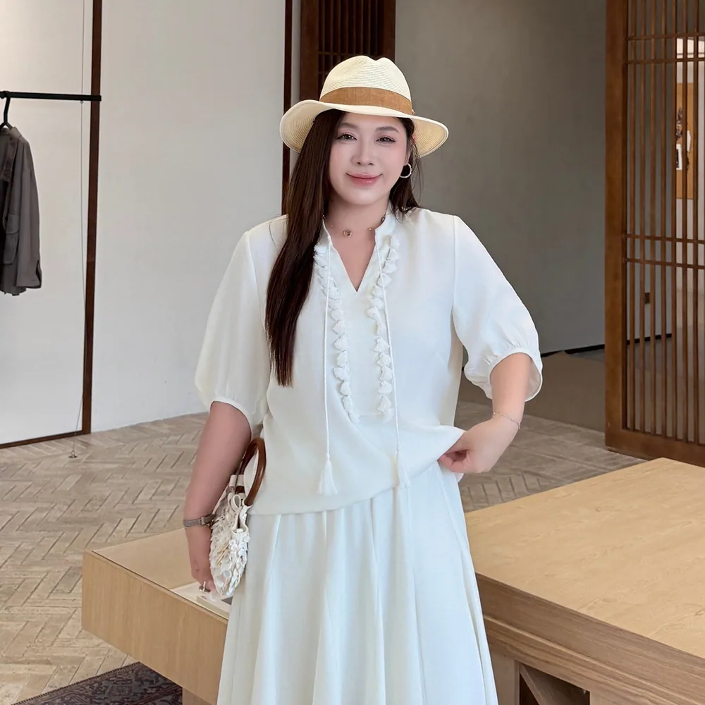 心存真大码女装新款宽松显瘦上衣垂感面料（细节图 1）
