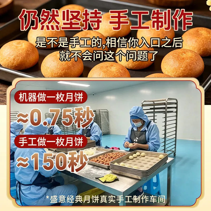 盛意经典火腿月饼手工酥皮装（细节图 1）