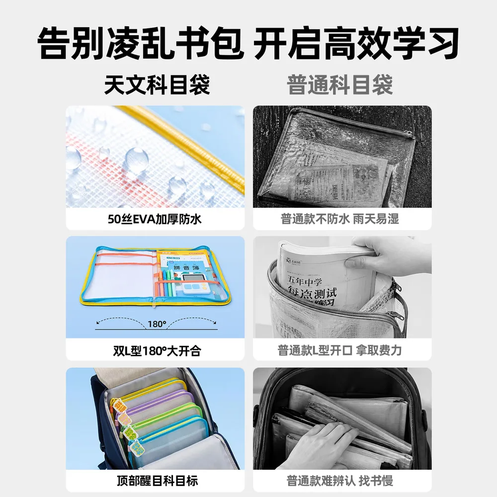 天文双L型加厚大容量科目袋