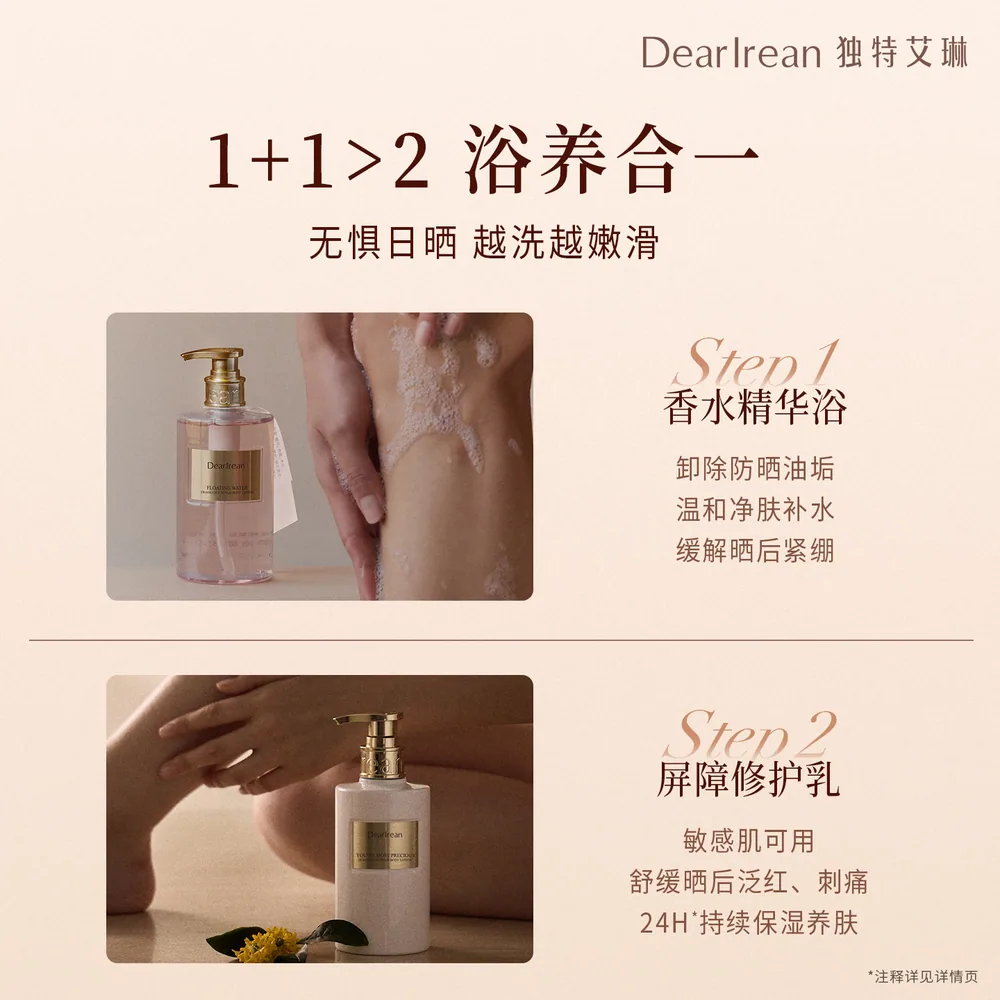独特艾琳香氛沐浴露身体乳冷霜两瓶套装