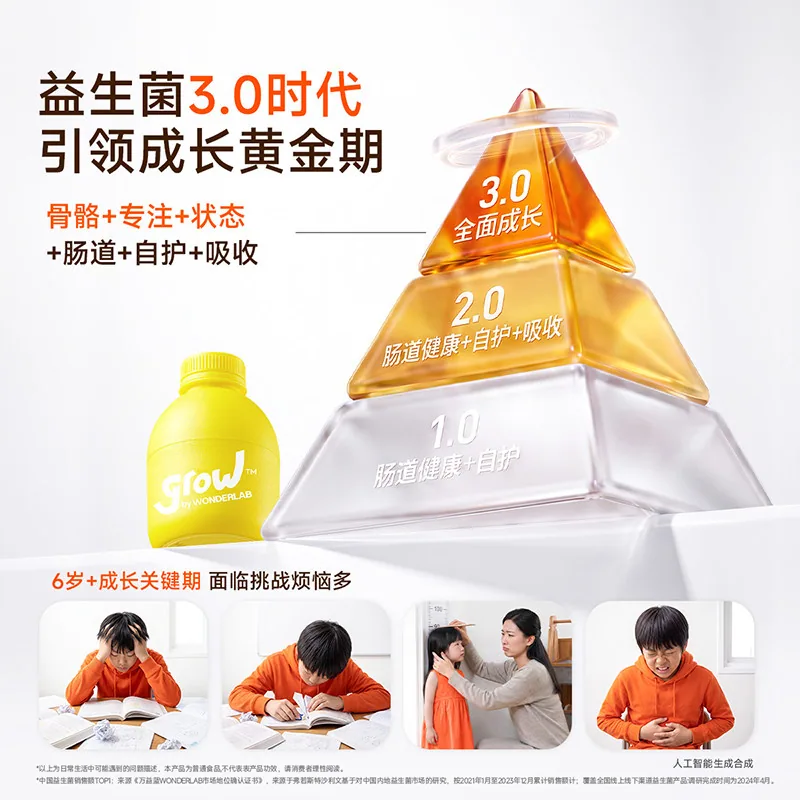 万益蓝grow小黄瓶儿童益生菌0-18岁肠胃（细节图 1）