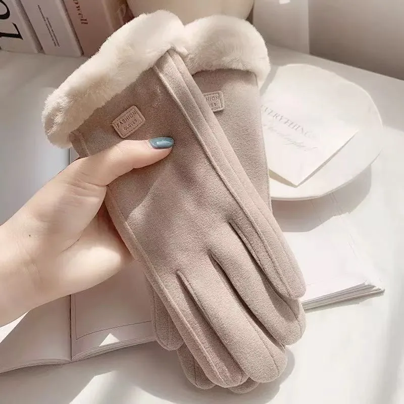 君辰加绒加厚防风保暖触屏手套（细节图 1）
