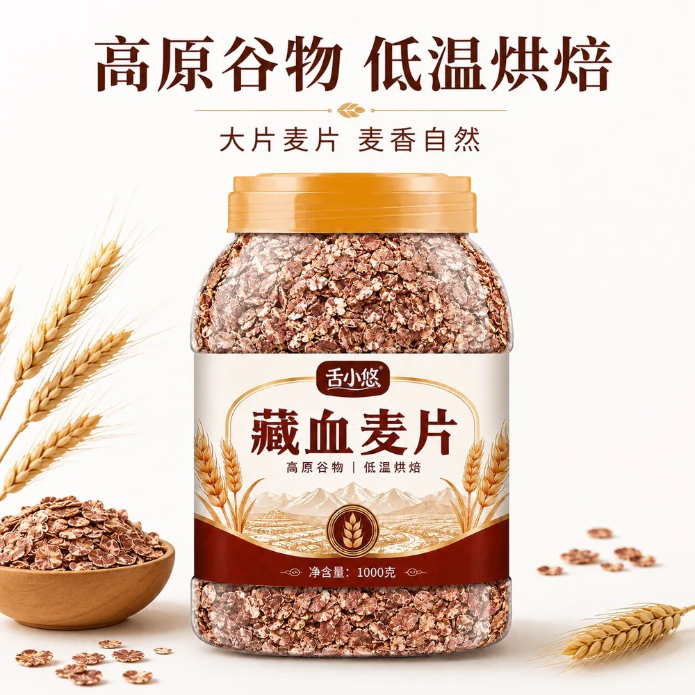 耶派食品藏血麦片1kg桶装主图（细节图 2）