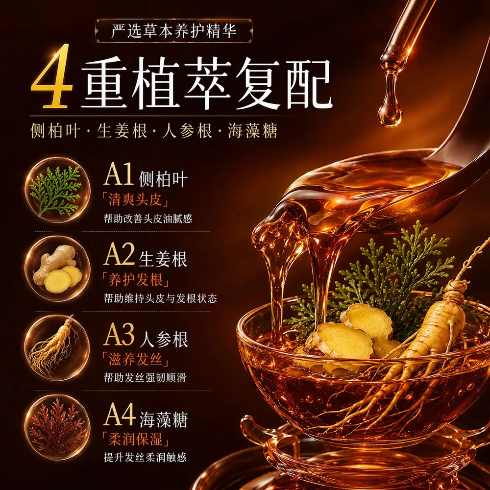 韩纪防脱固发洗发水拍1发2两瓶装（细节图 2）