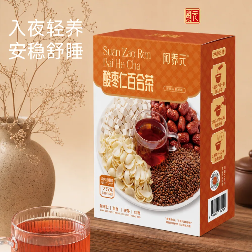 阿养元酸枣仁百合茯苓红枣安神茶