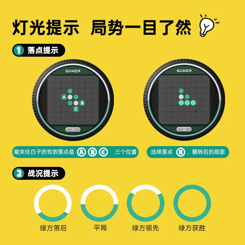 计客超级翻转棋AI智能棋盘黑白双色棋子（细节图 1）