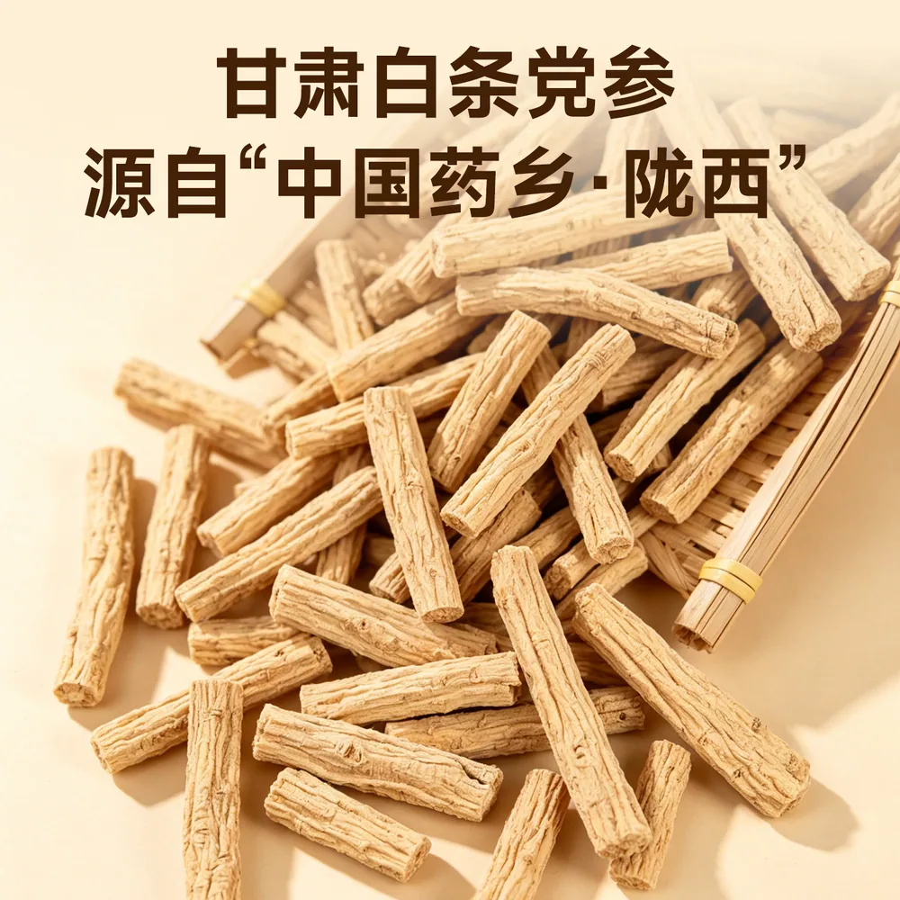 陇济堂党参条主根原切500g