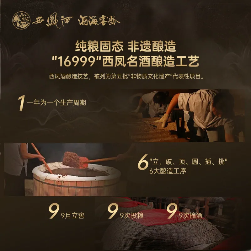 西凤酒20年窖藏45/52度纯口粮酒瓶身（细节图 2）
