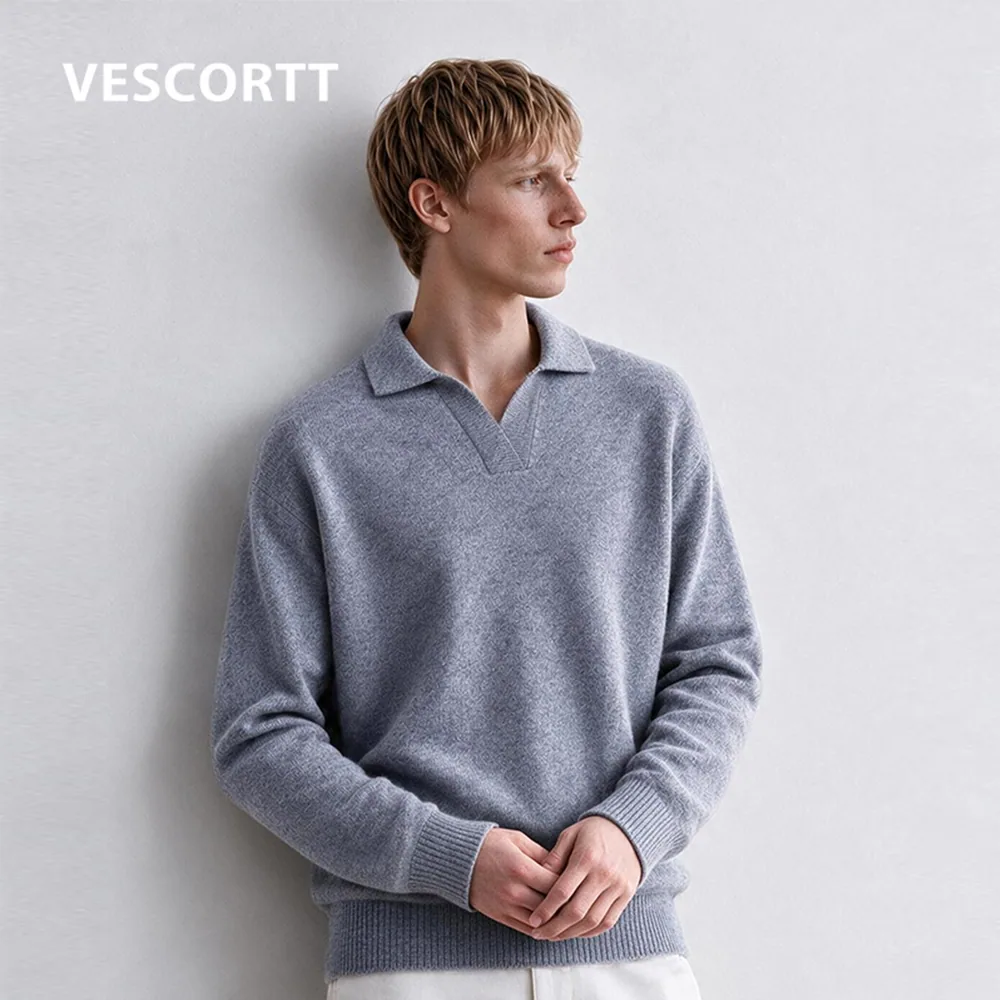 VESCORTT世高男款V领羊毛衫