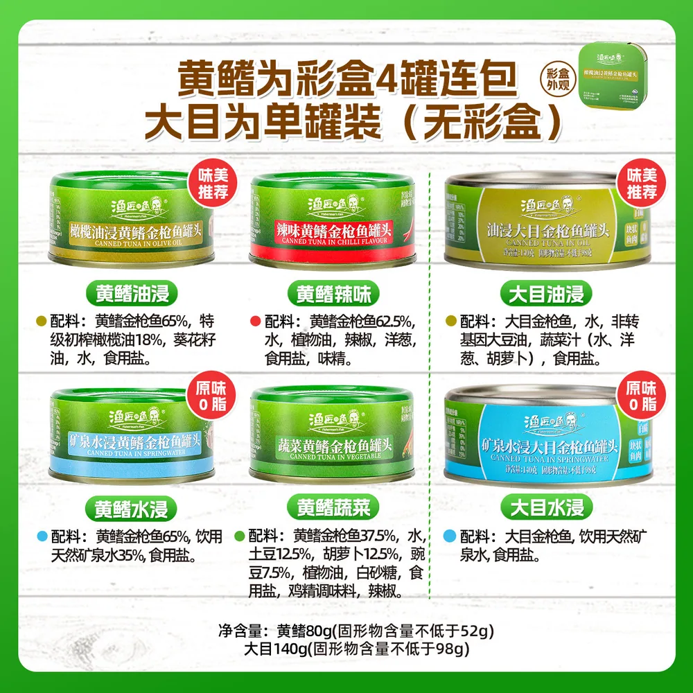 渔匠鱼大目油浸黄鳍金枪鱼罐头开盖即食（细节图 2）