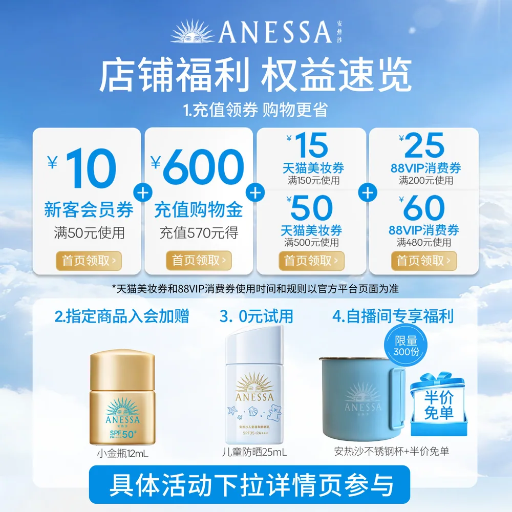 安热沙温和粉金瓶防晒霜50ml（细节图 1）