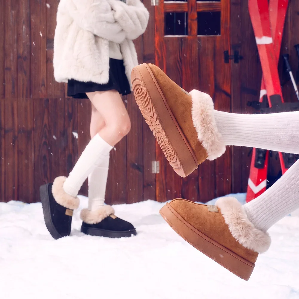 惠夫人防滑情侣棉拖鞋雪地靴