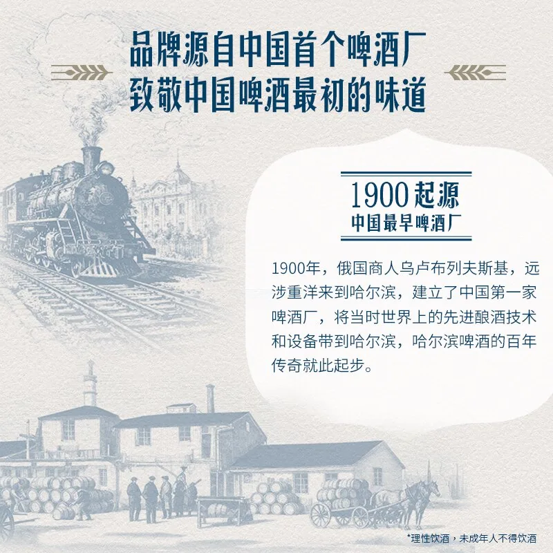 哈尔滨1900全麦啤酒500ml×12听整箱（细节图 2）