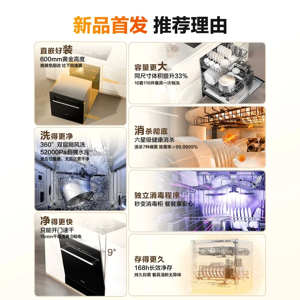 统帅嵌入式灶下洗碗机灶台安装效果