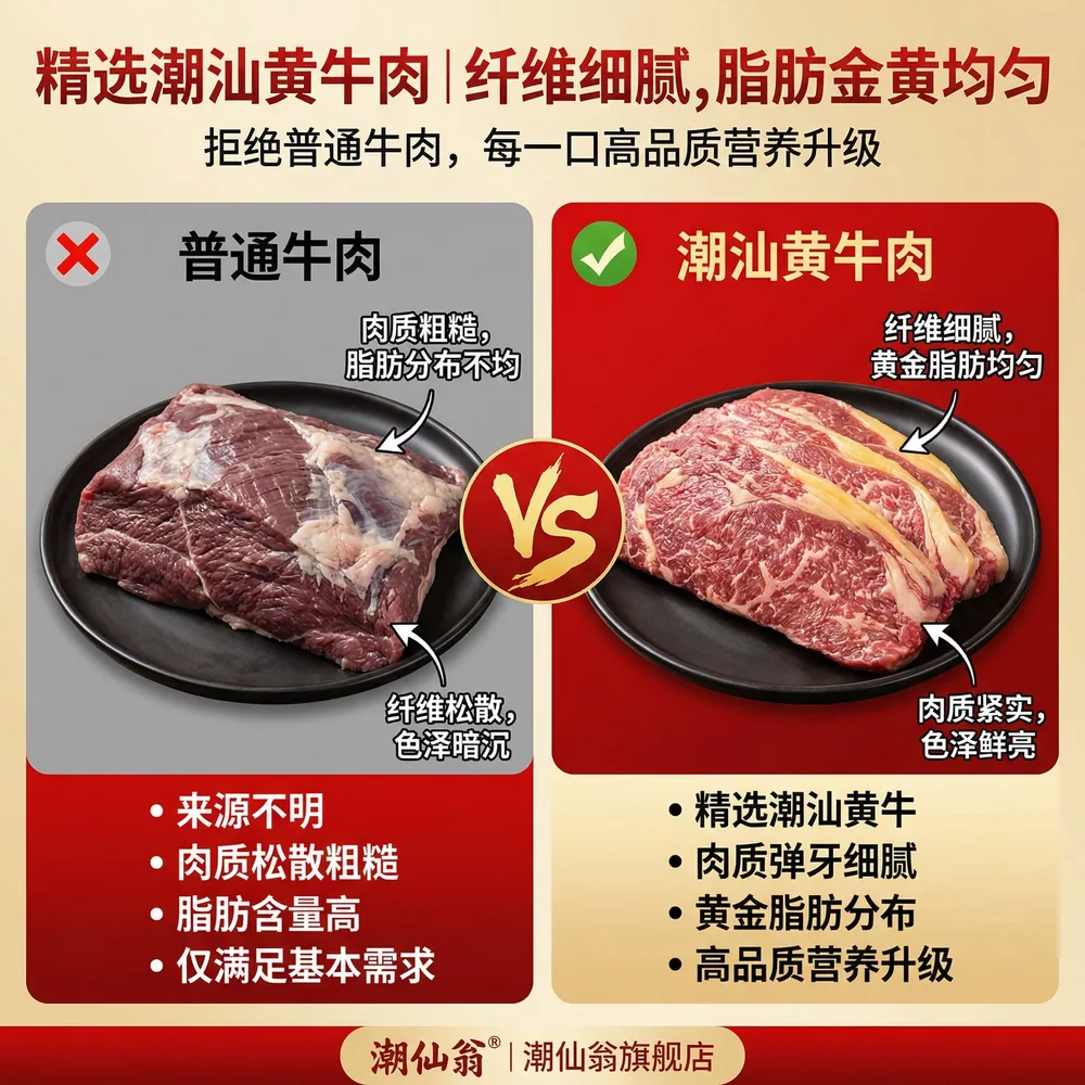 潮仙翁纯肉牛肉丸3斤6袋保温箱装（细节图 1）