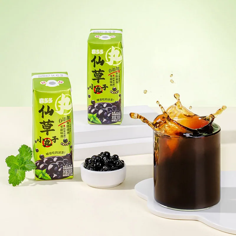 喜多多仙草小丸子凉茶饮料200ml*6罐装（细节图 1）