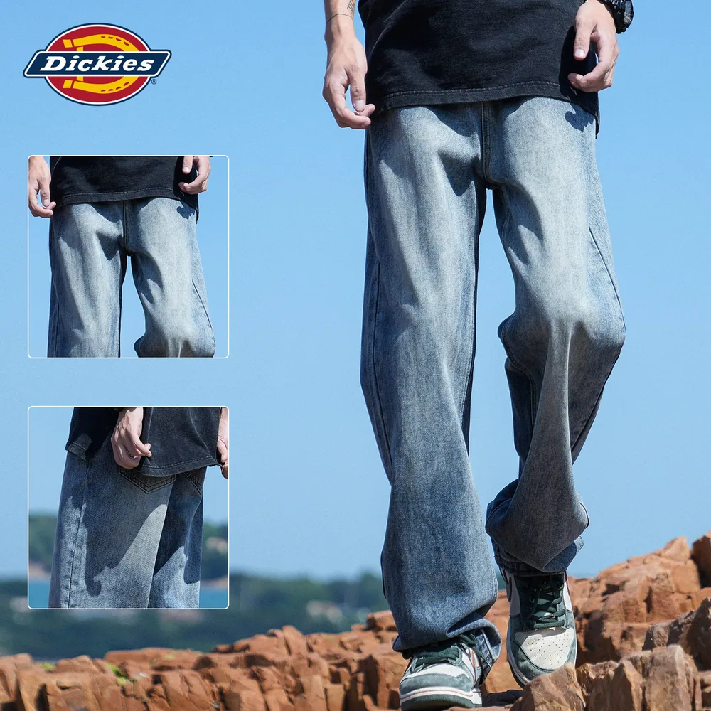 Dickies美式复古水洗直筒阔腿牛仔裤男款（细节图 2）