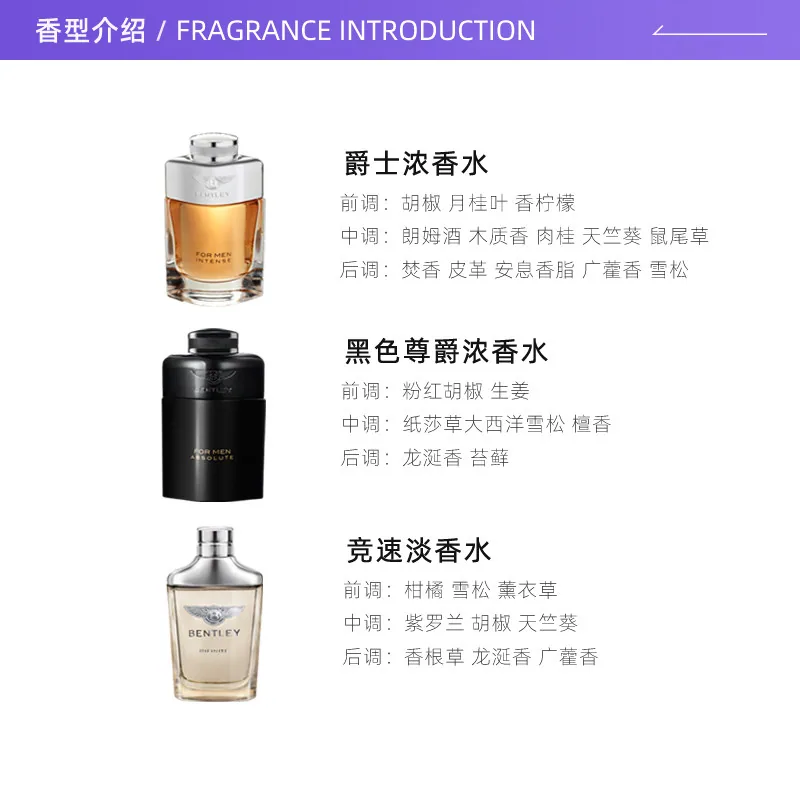宾利黑色尊爵浓香水100ml黑色瓶身（细节图 1）