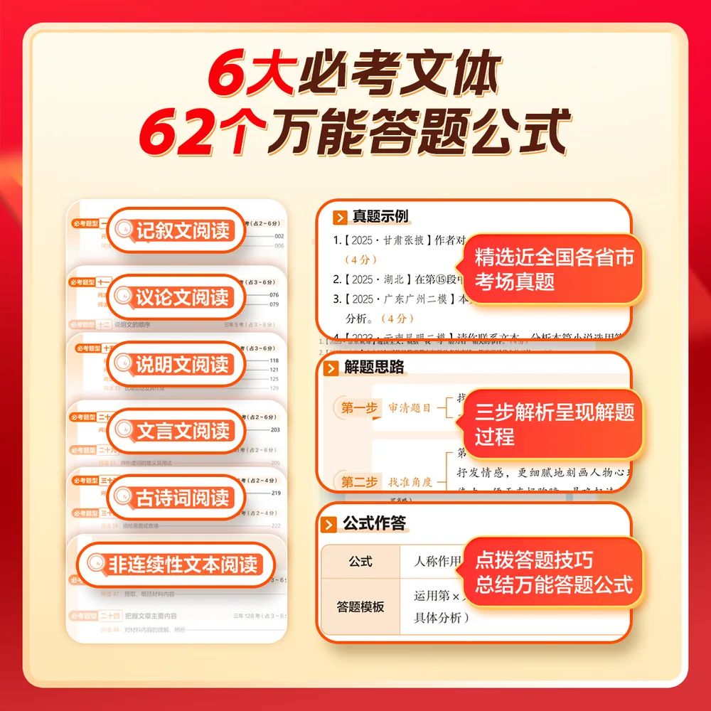 学而思初中语文阅读满分答题公式+模板训练