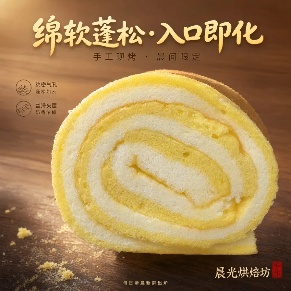 味趣鲜瑞士卷芝士蛋糕卷