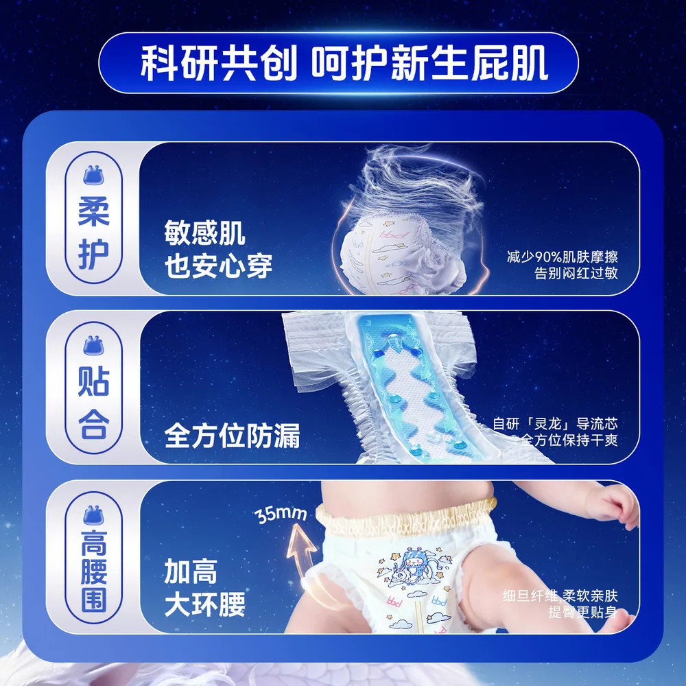 布班迪灵龙裤pro婴儿超薄透气拉拉裤（细节图 1）