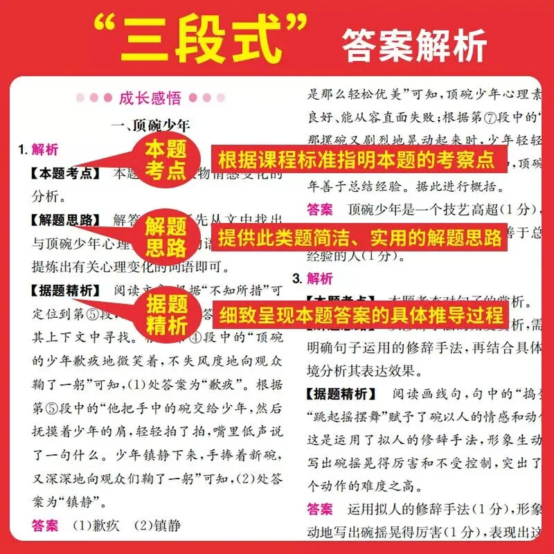 2027新版一本初中语文阅读理解五合一训练书封面（细节图 1）