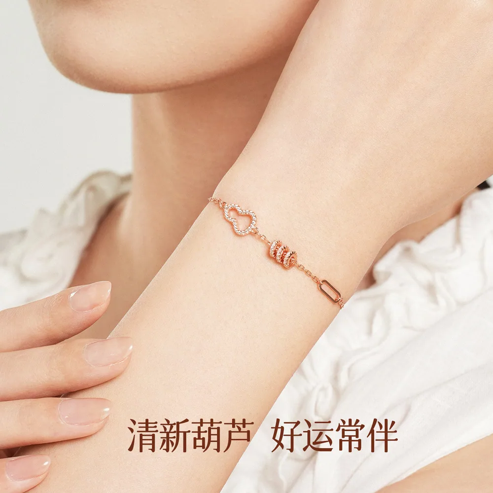 周大生葫芦手链女S925纯银轻奢主图（细节图 1）