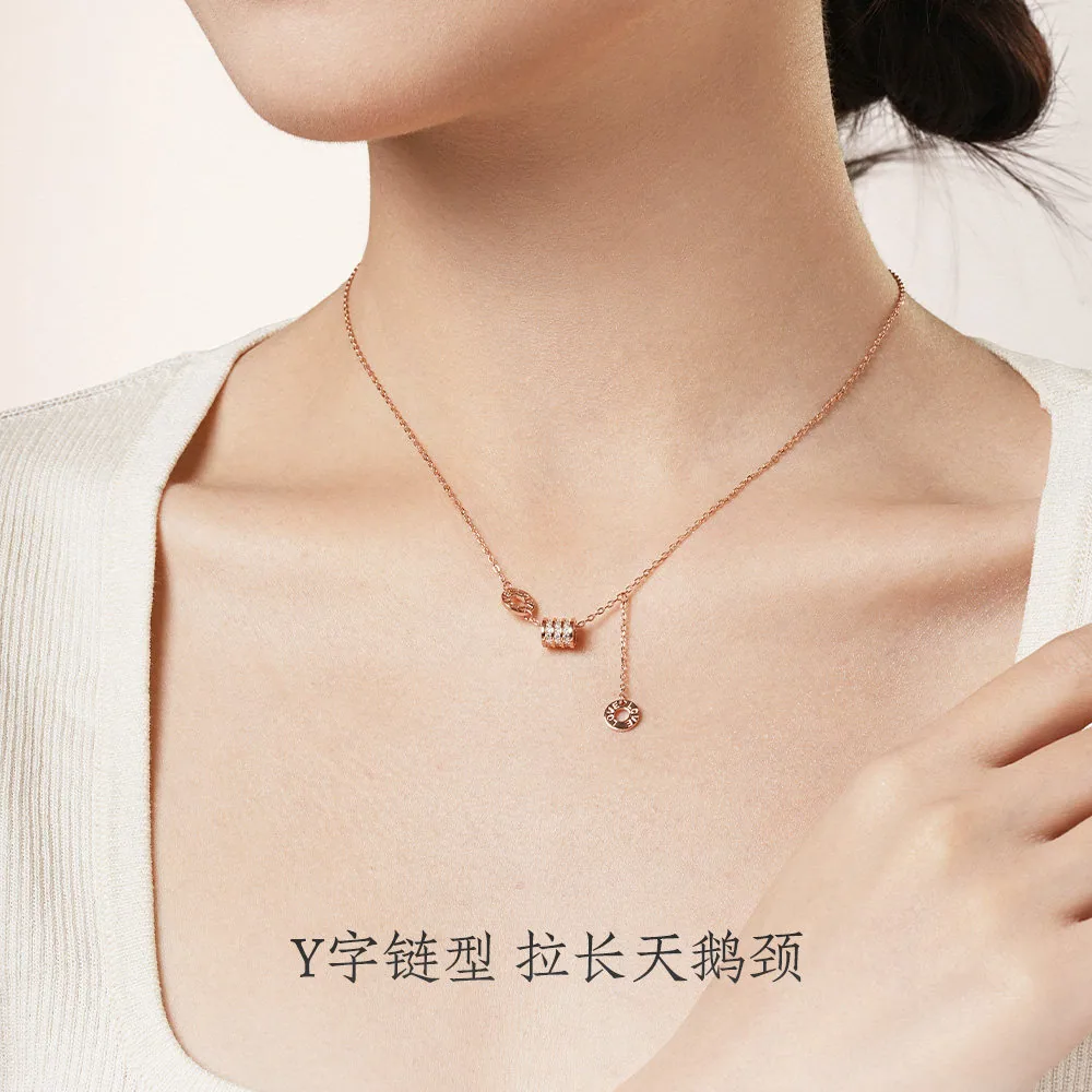 周大生S925纯银小蛮腰项链女款锁骨链（细节图 1）