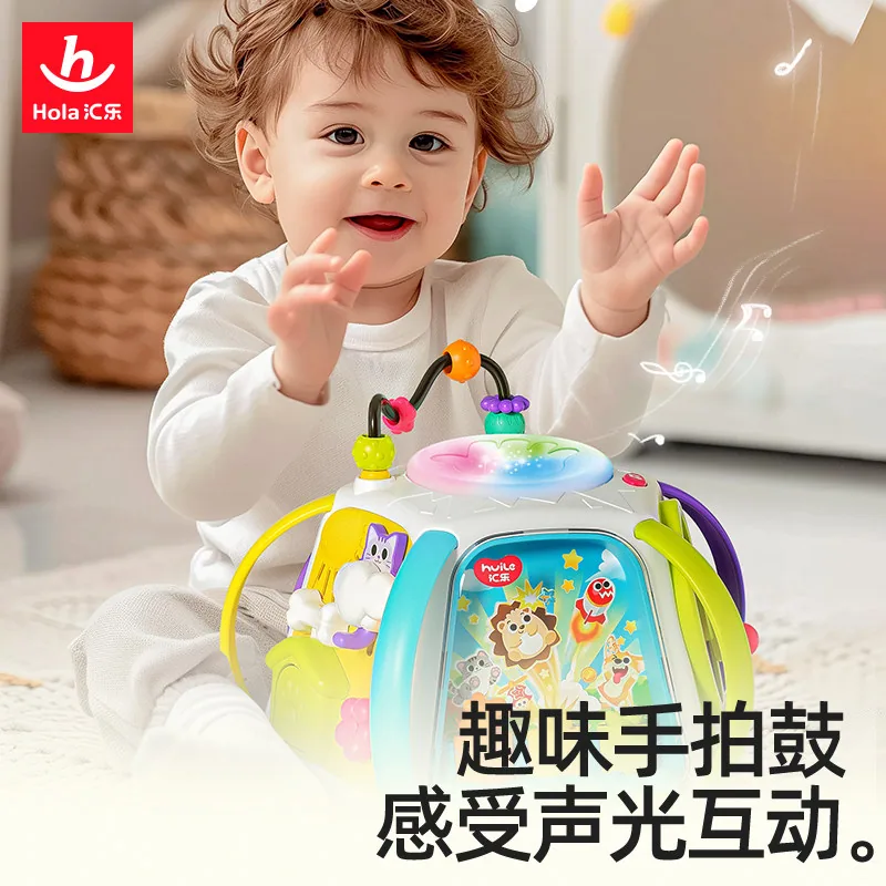 汇乐六面体婴儿玩具手拍鼓0-1岁多功能早教（细节图 1）