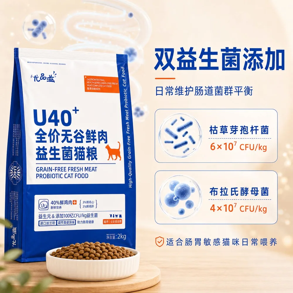 尤品滋益生菌无谷鲜鸡肉猫粮2kg