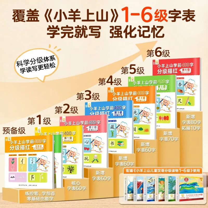 小羊上山学前400字分级描红全套1-6级字表（细节图 1）