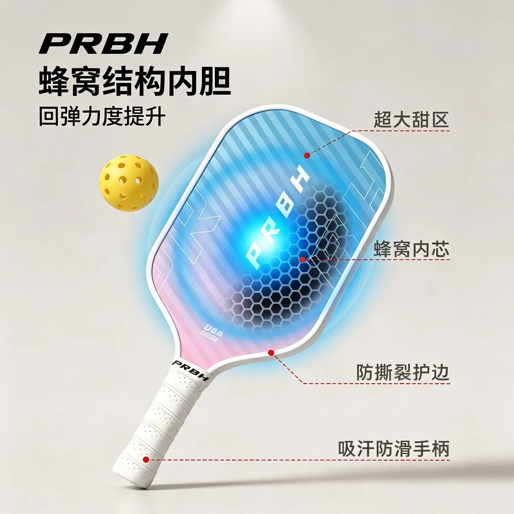 PRBH匹克球板玻纤套装一支球拍两颗球（细节图 1）