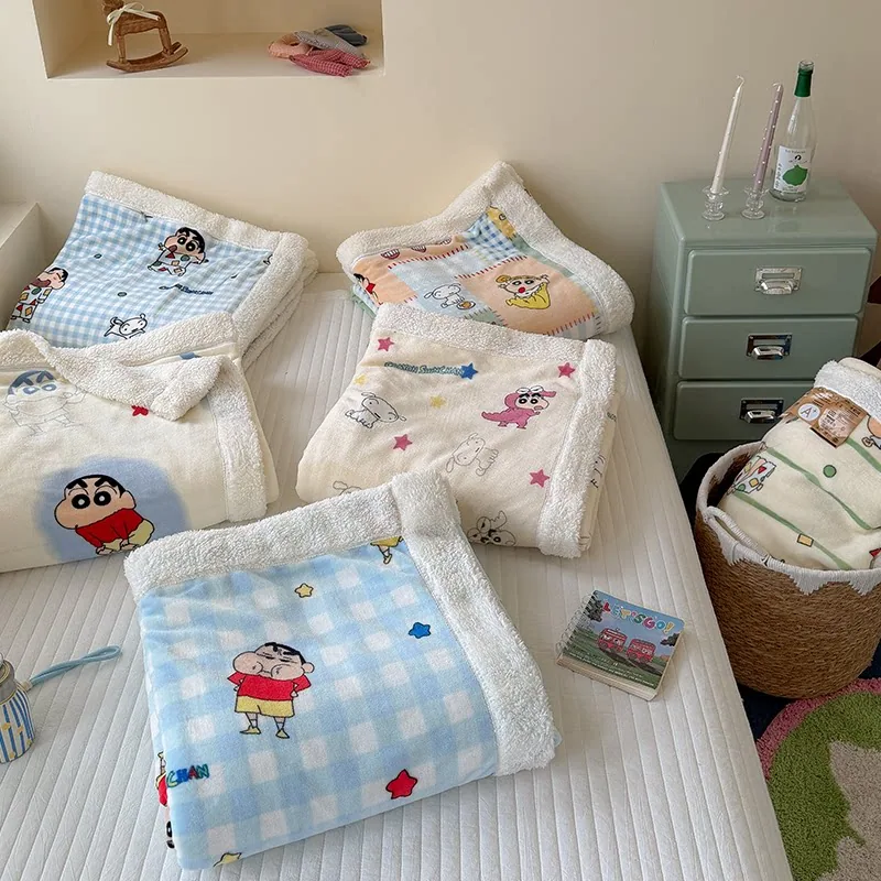 萌森鸭卡通羊羔绒双层儿童加厚保暖毯70×100cm（细节图 1）