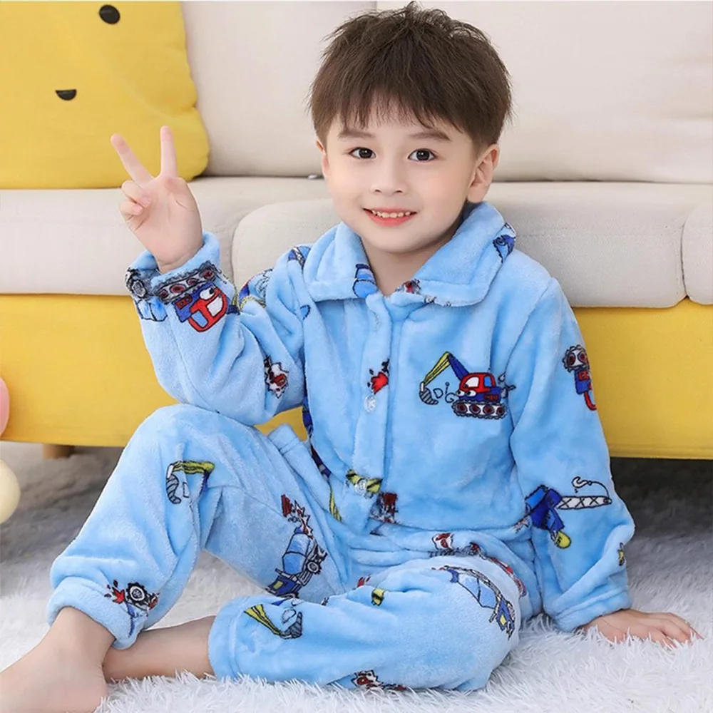 棒棒星小黄鸭珊瑚绒儿童睡衣套装（细节图 2）