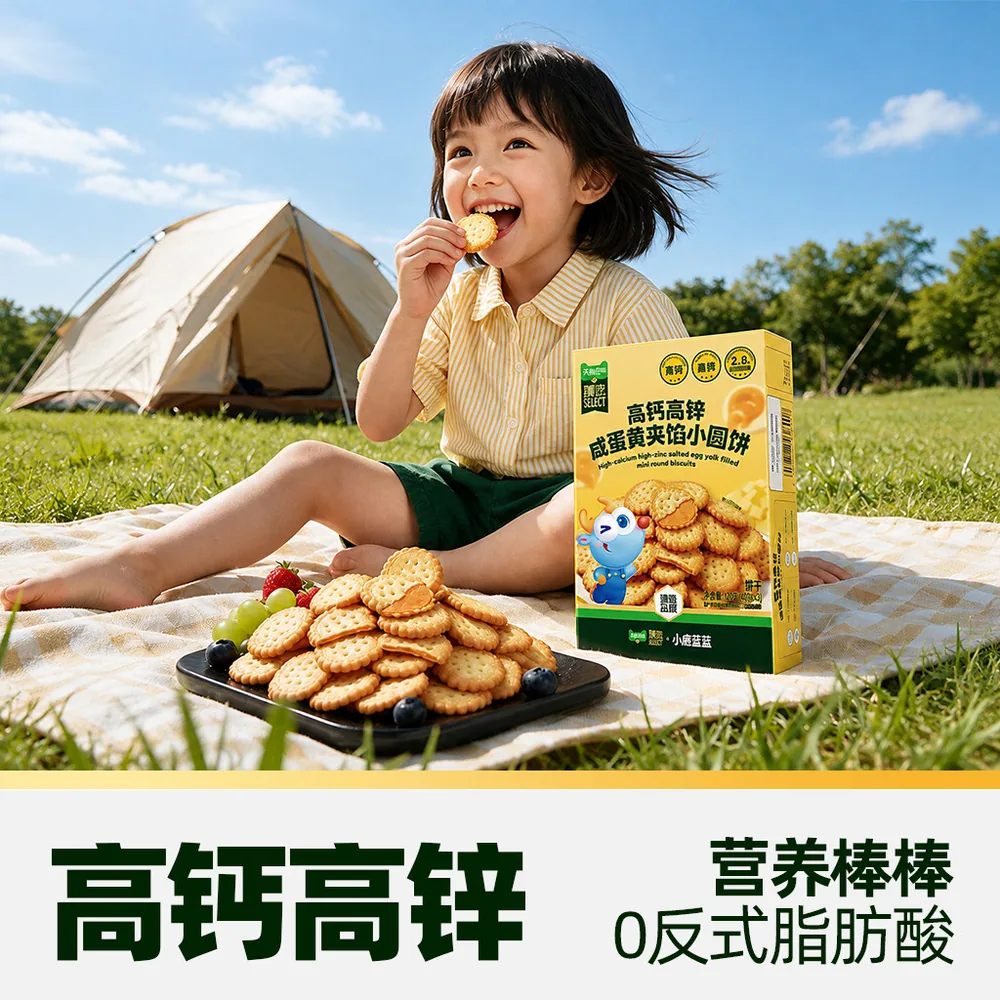 臻选小鹿蓝蓝咸蛋黄夹馅小圆饼独立包装（细节图 2）